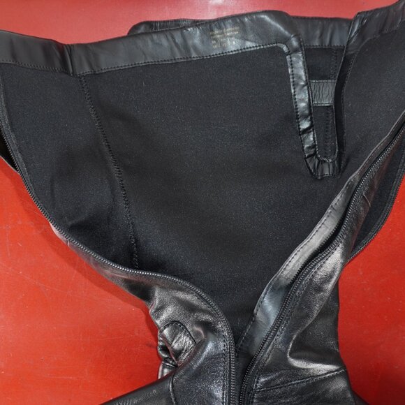 Women's Aldo Black Leather Knee High Low Heel Riding Fashion Boots 10 - Picture 10 of 11